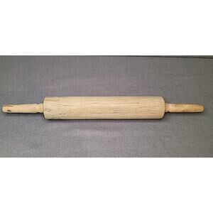 VTG 17in Wooden Rolling Pin Natural Wood Ball Bearings Baking Farmhouse Cookware